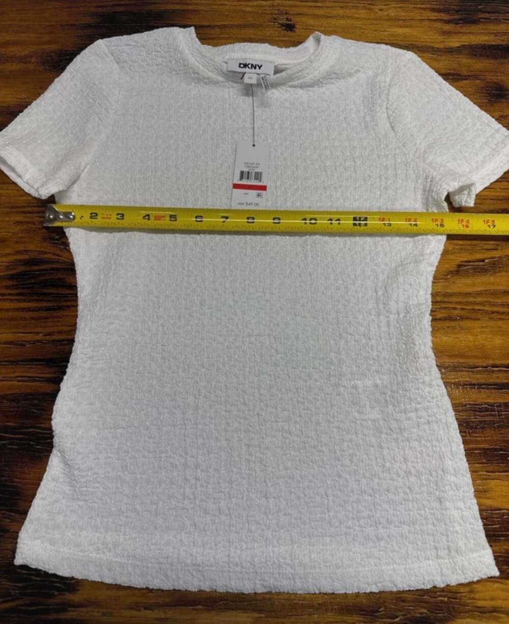 DKNY Crinkled Crop Tee Short Sleeve White XS